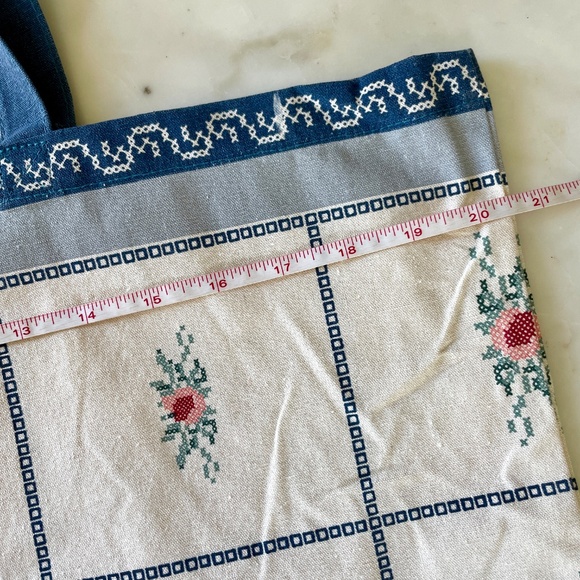 Sezane x Baziszt Blue Floral Tote Bag - Picture 9 of 12